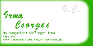 irma csorgei business card